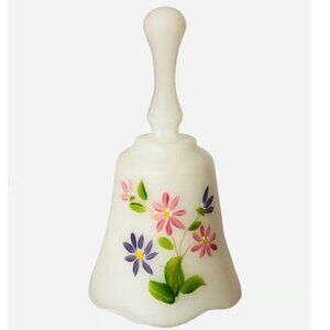Satin Glass Bell From Fenton White